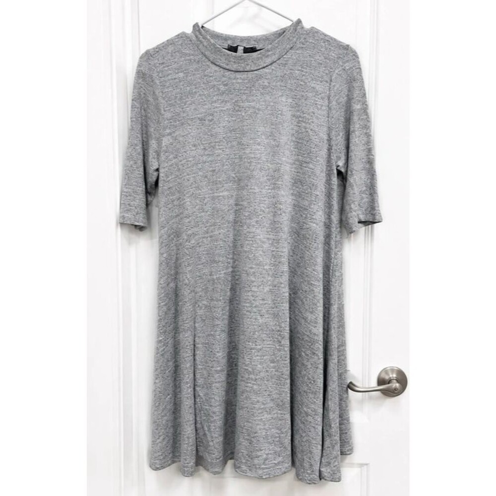 LAJU Los Angeles Women’s Gray Heather Swing Dress Size Small Short Sleeve